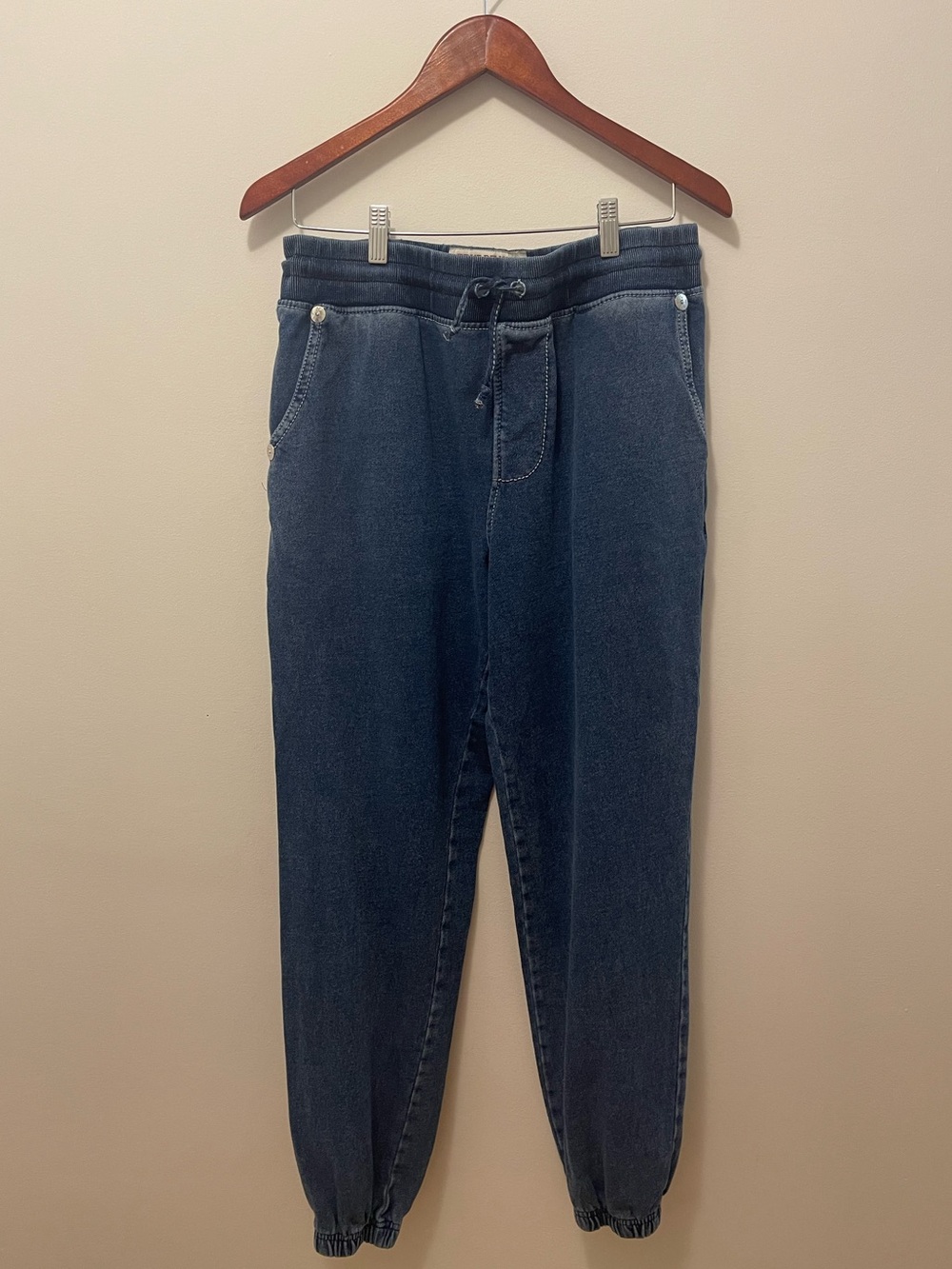 True Religion Women's Dark Blue Denim Joggers